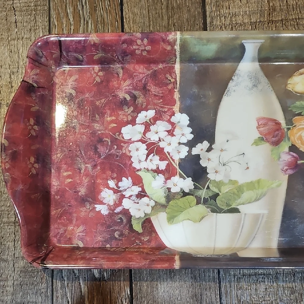 Floral Decorative Serving Tray Fabrice de Villeneuve